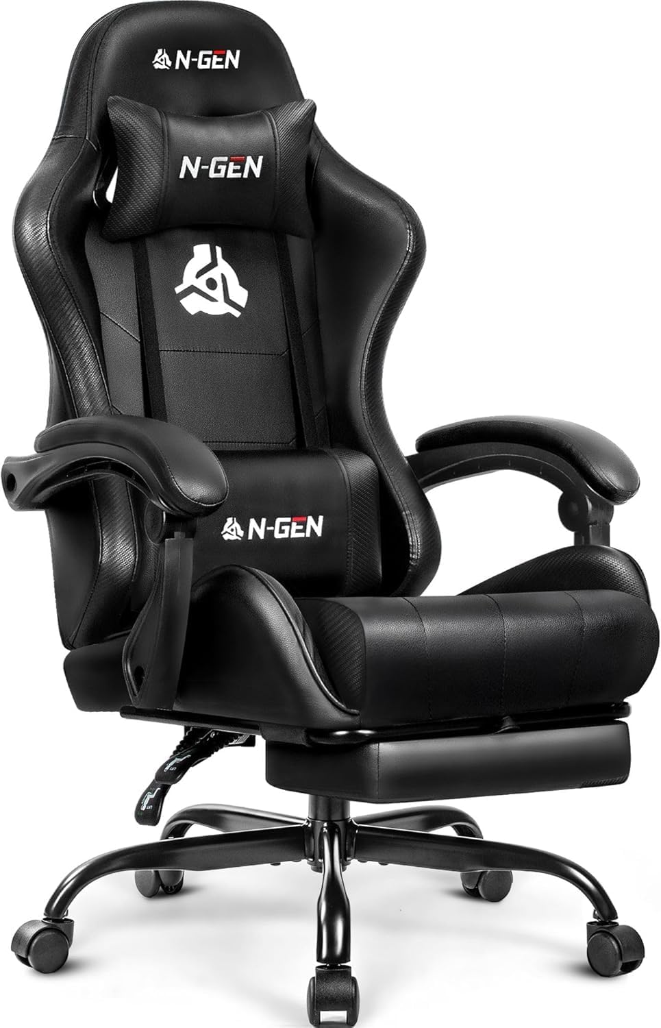 Ergonomic Office Chair - Gaming-Stuhl mit Fußstütze und Lendenwirbelstütze für