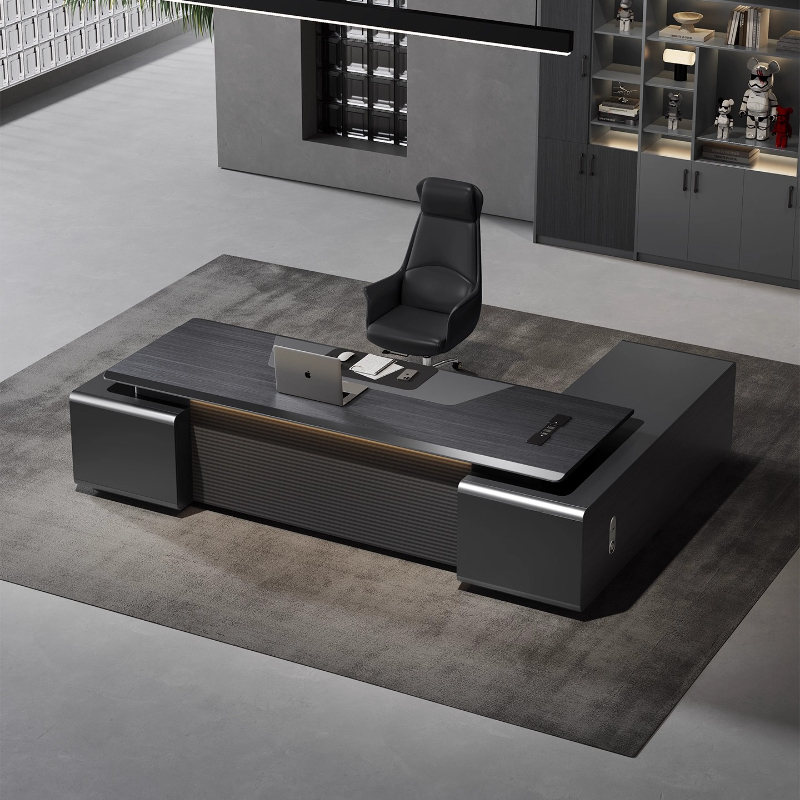 Home Office Work Table - Luxuriöser Computertisch in L-Form mit Stauraum,