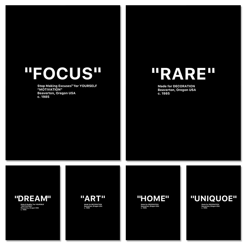 Home Office Room Inspiration - Modernes, minimalistisches Poster in Schwarz-Weiß mit