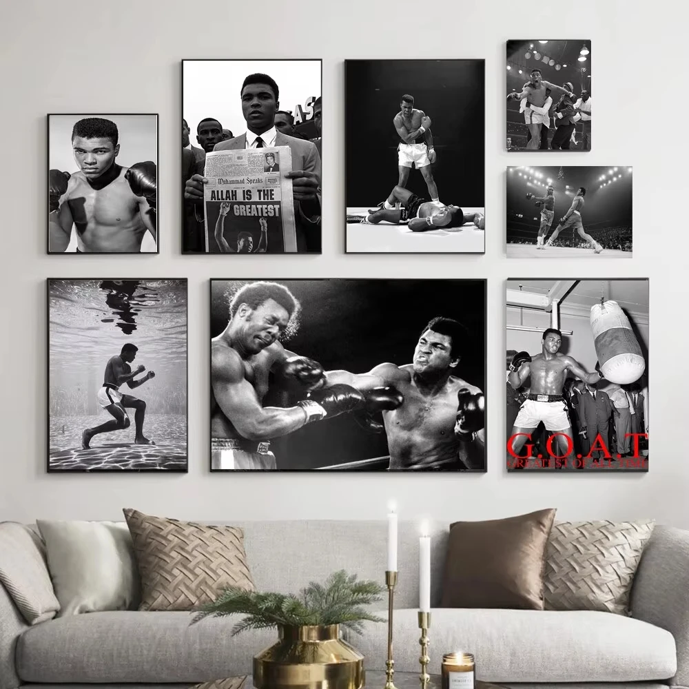 Home Office Room Inspiration - Muhammad Ali Inspirierender Boxlegende Leinwand-Kunstdruck HD