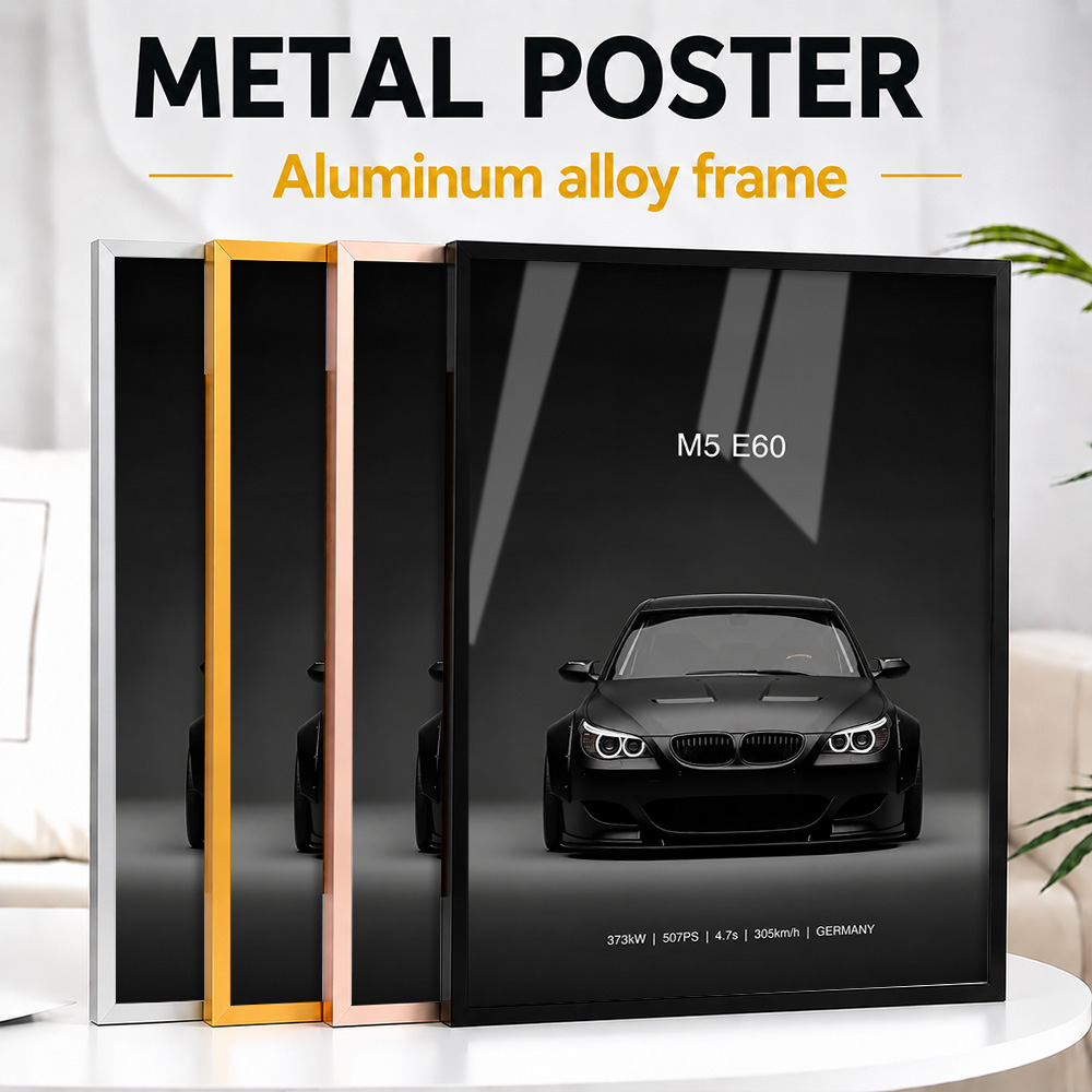 Home Office Or - Deutsches M5 E60 Auto-Metallposter in Schwarz