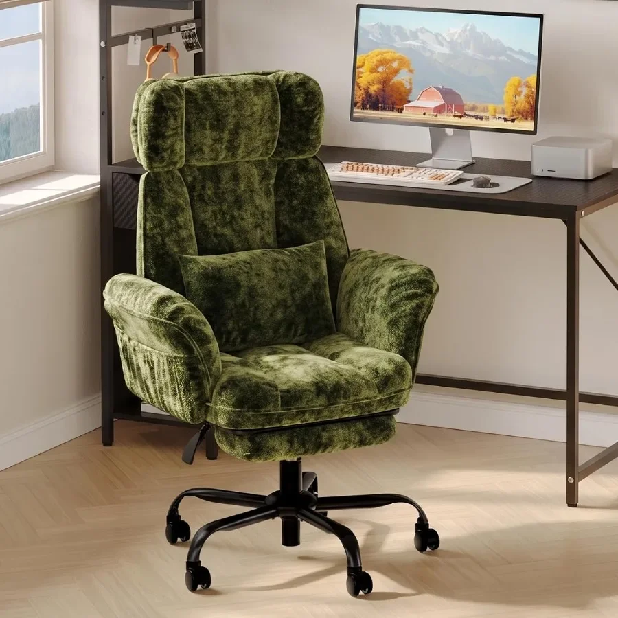Ergonomic Office Chair - Bürostuhl mit Armlehnen und Kopfstütze, olivgrüner