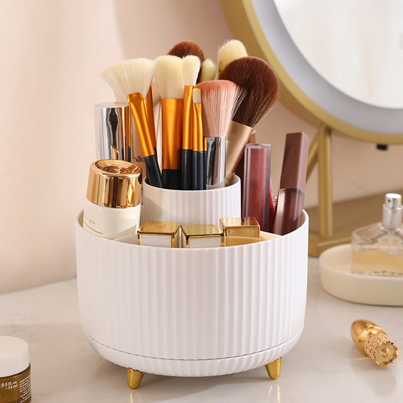Home Office Work Table - 1 Stück 360 ° Rotierende Make-up-Pinselhalter-Aufbewahrungsbox,