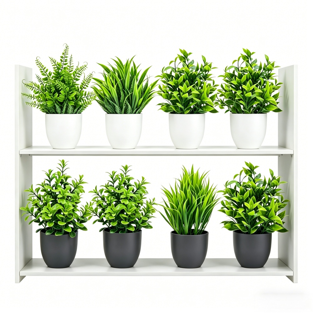 Home Office Layout - 4-teiliges Set Mini Künstliche Pflanzen im
