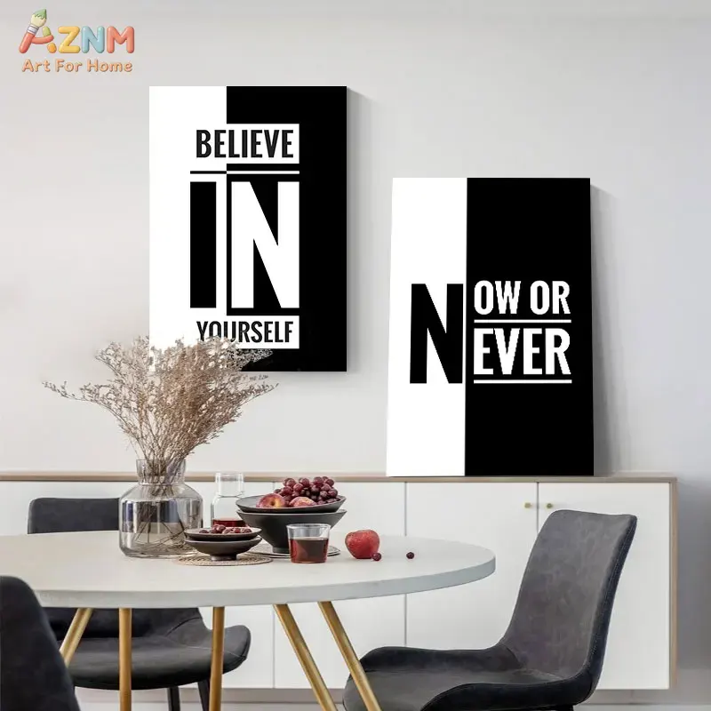 AZNM Schwarz-Weißes Motivation – Home Office Room Inspiration Bewertung und Preis