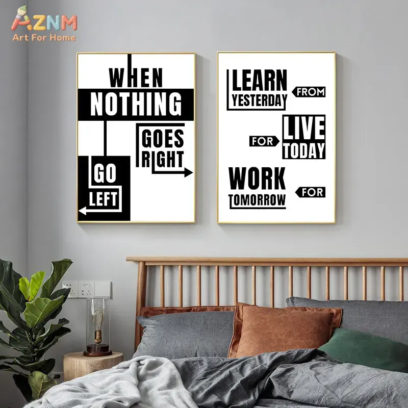 AZNM Schwarz-Weißes Motivation – Home Office Room Inspiration Bewertung und Preis