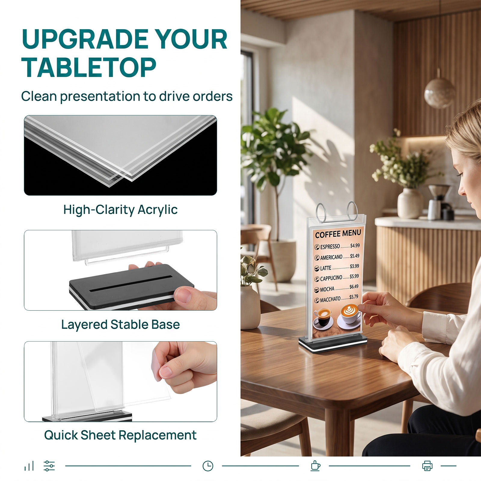 2 Stück Flip-Display-Menüständ – Document Holder Stand Bewertung und Preis