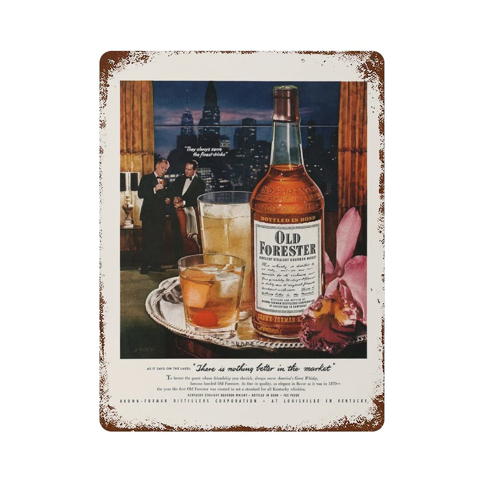 Metallschild, Vintage-Bourbon  – Home Office Or Bewertung und Preis